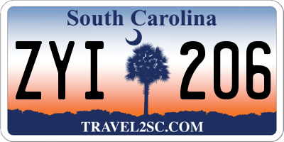 SC license plate ZYI206