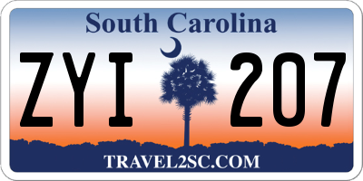 SC license plate ZYI207