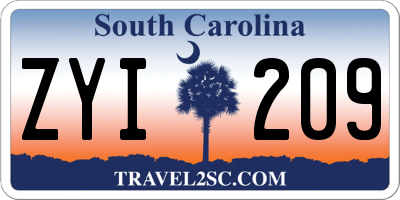 SC license plate ZYI209