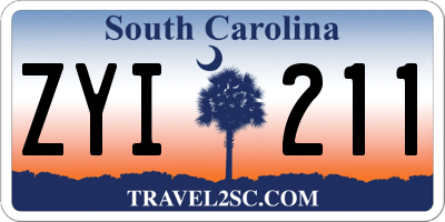 SC license plate ZYI211