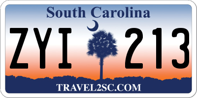 SC license plate ZYI213
