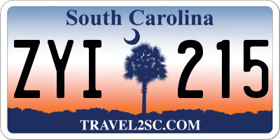 SC license plate ZYI215