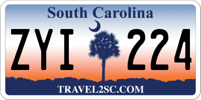 SC license plate ZYI224