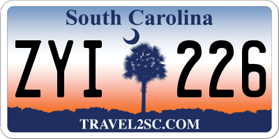 SC license plate ZYI226