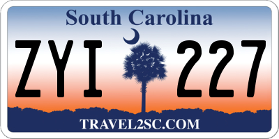 SC license plate ZYI227