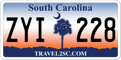 SC license plate ZYI228