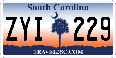 SC license plate ZYI229