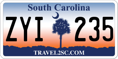 SC license plate ZYI235