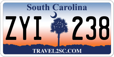 SC license plate ZYI238