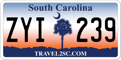 SC license plate ZYI239