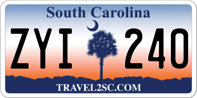 SC license plate ZYI240