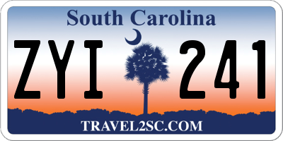 SC license plate ZYI241