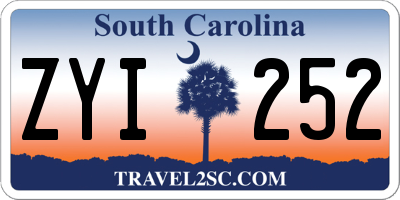 SC license plate ZYI252