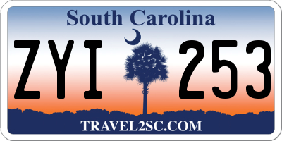 SC license plate ZYI253