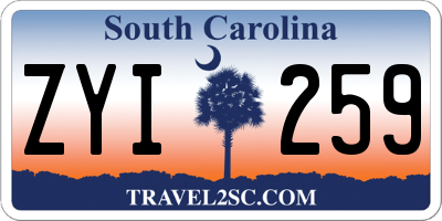 SC license plate ZYI259
