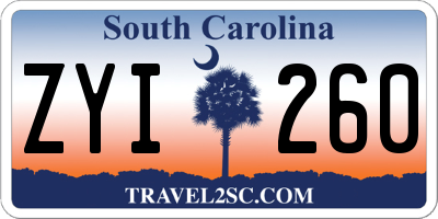 SC license plate ZYI260