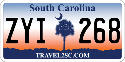 SC license plate ZYI268