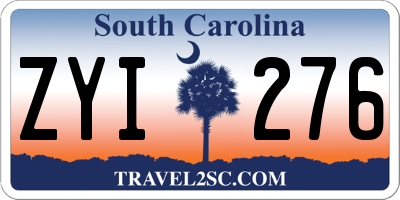 SC license plate ZYI276
