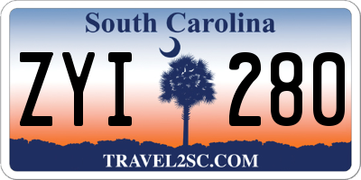 SC license plate ZYI280