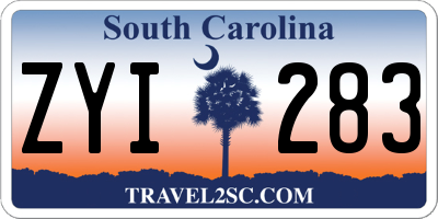 SC license plate ZYI283