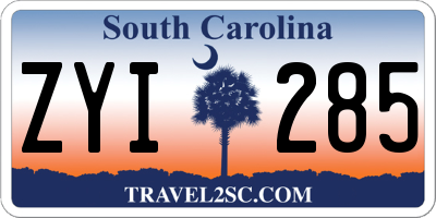 SC license plate ZYI285