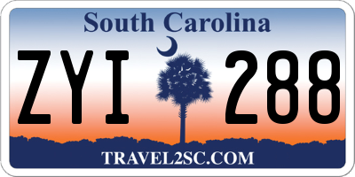 SC license plate ZYI288