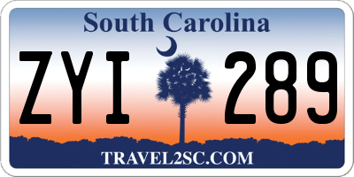 SC license plate ZYI289