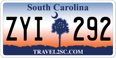 SC license plate ZYI292