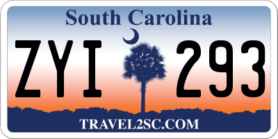 SC license plate ZYI293