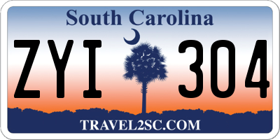 SC license plate ZYI304