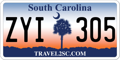 SC license plate ZYI305