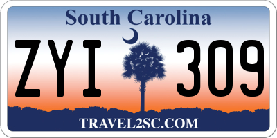 SC license plate ZYI309
