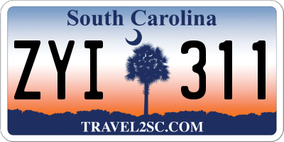 SC license plate ZYI311
