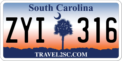 SC license plate ZYI316