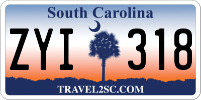 SC license plate ZYI318
