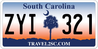 SC license plate ZYI321