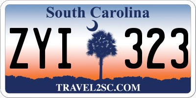 SC license plate ZYI323