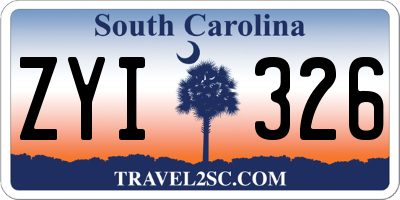 SC license plate ZYI326