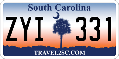 SC license plate ZYI331