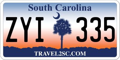 SC license plate ZYI335