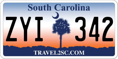 SC license plate ZYI342