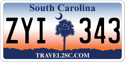 SC license plate ZYI343