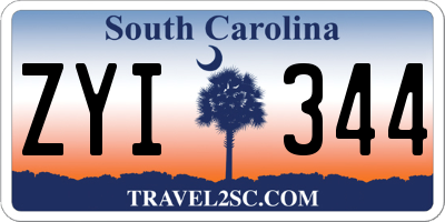 SC license plate ZYI344