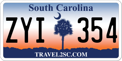 SC license plate ZYI354