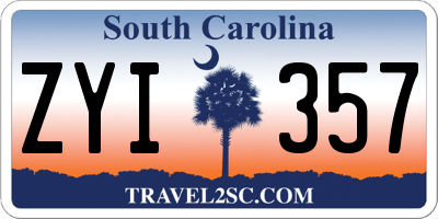 SC license plate ZYI357