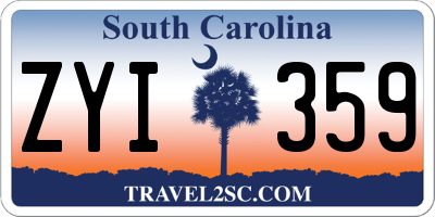 SC license plate ZYI359