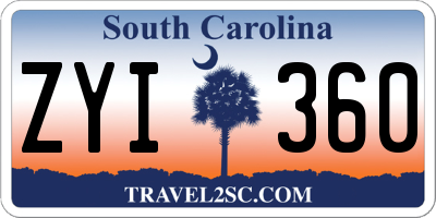 SC license plate ZYI360