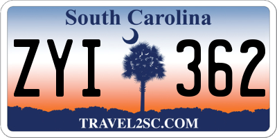SC license plate ZYI362