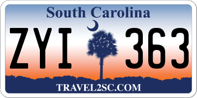 SC license plate ZYI363
