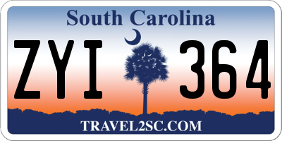 SC license plate ZYI364